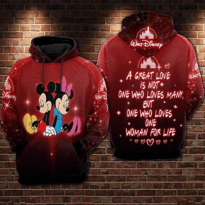 A Great Love Is Not One Who Love Many - Mickey Minnie Over Print 3d Hoodie Zip Hoodie