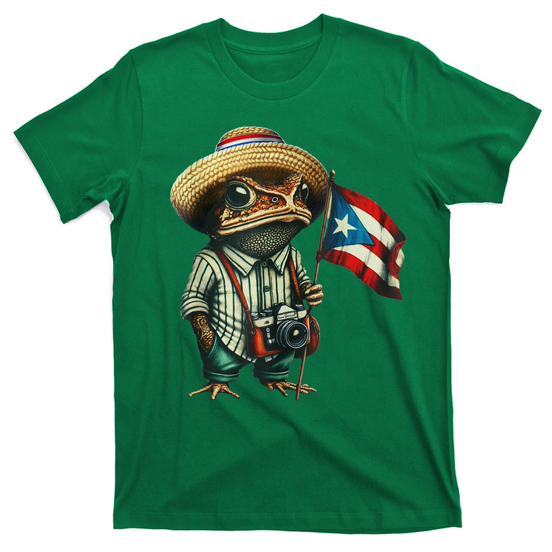 Coqui Frog Puerto Rico Puerto Rican Flag Taino Boricua T-Shirt