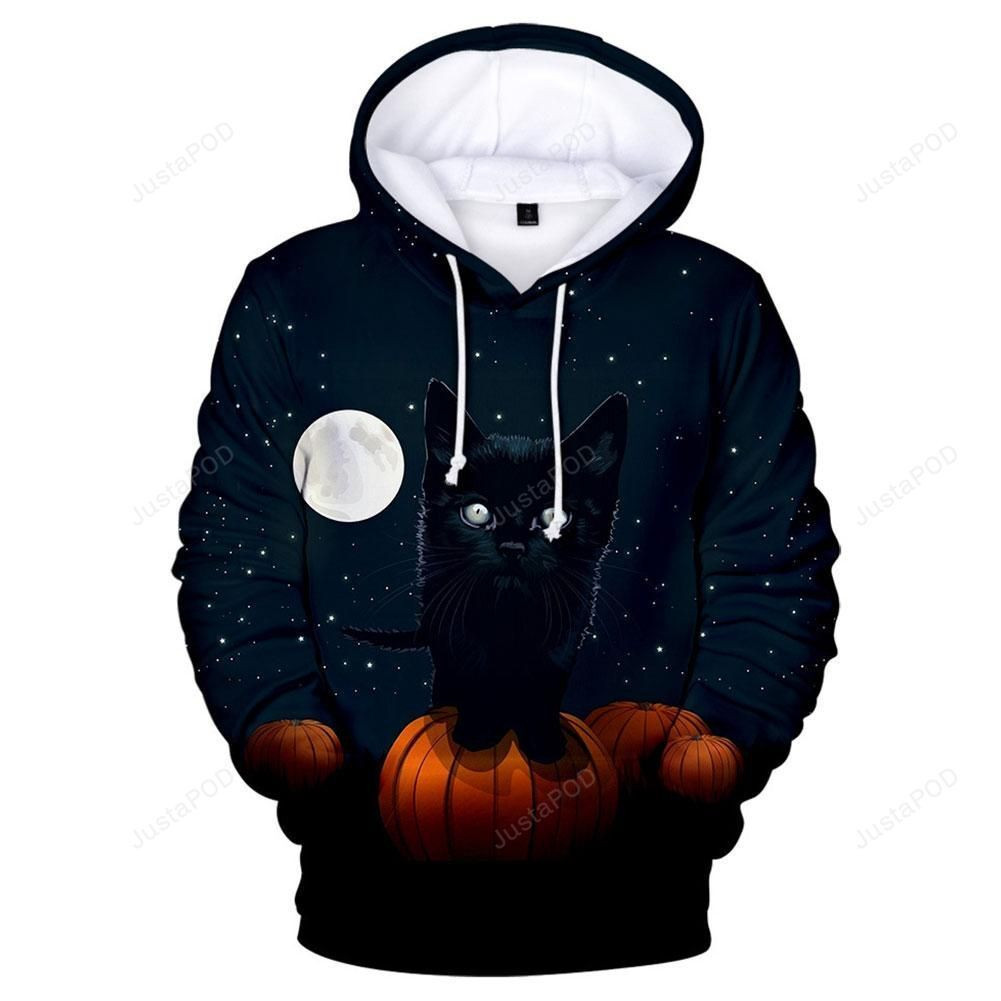 Hocus Pocus Black Cat Halloween 3D All Over Print Hoodie & Zip Hoodie