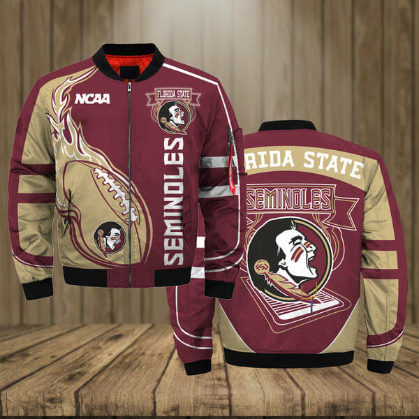 Florida State Seminoles Garnet Gold Bomber Jacket V2