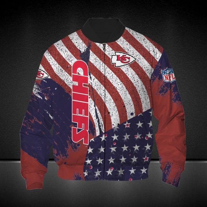 Kansas City Chiefs American Flag Bomber Jacket