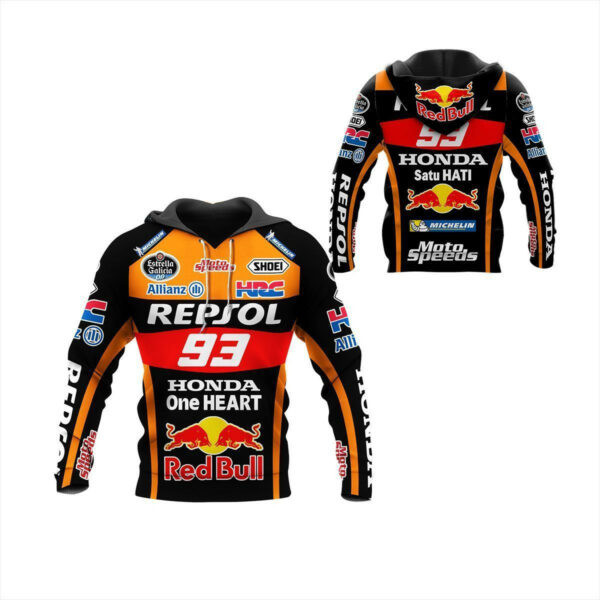 Honda Repsol Racing Shirt 621, 3d Hoodie Zip Hoodie 145