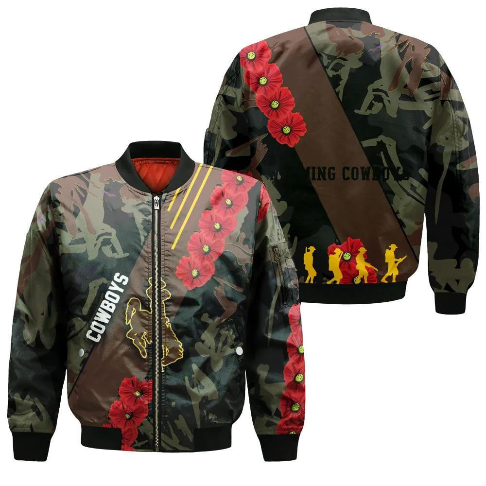 Wyoming Cowboys Sport Style Keep Go On Bomber Jacket