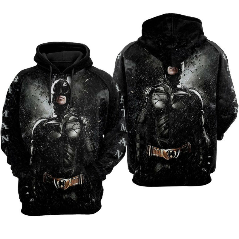 Batman Under Rain Black Hoodie Zip Hoodie