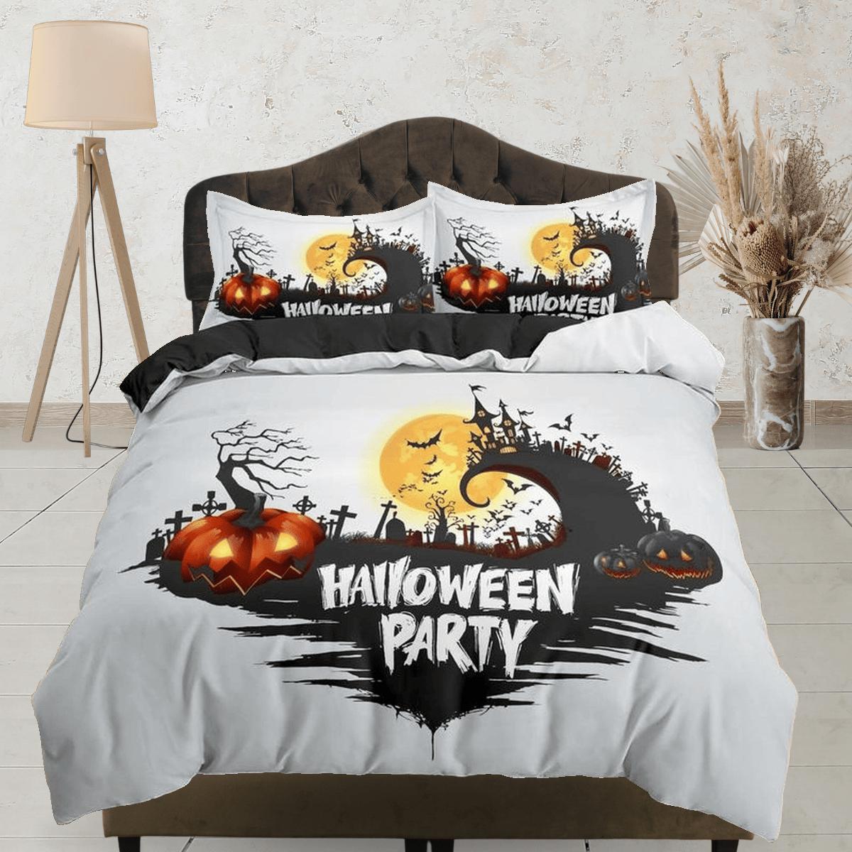 Halloween Bedding Set Halloween Party Pumpkin Ghost Town Duvet Covers