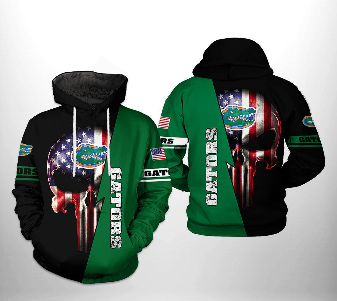 Florida Gators US Flag Skull 3D All Over Print Hoodie & Zip Hoodie