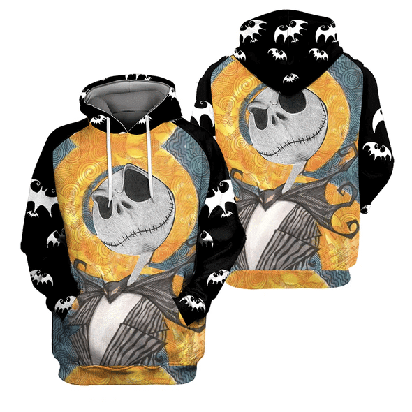 Jack Skellington The Nightmare Before Christmas 79 Cartoon Graphic Outfits Aop Hoodie, Zip Hoodie