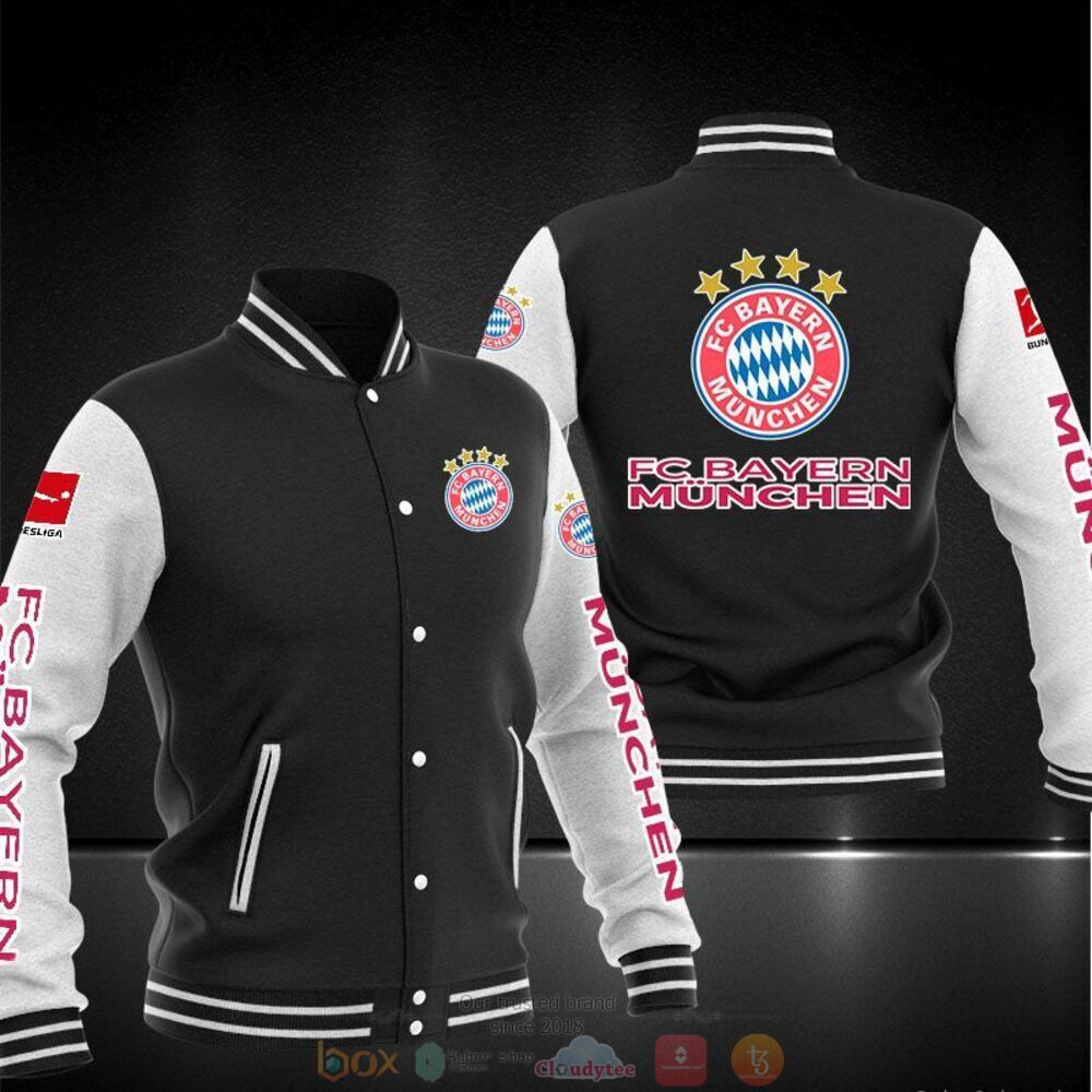 Bayern Munich Black Baseball Jacket