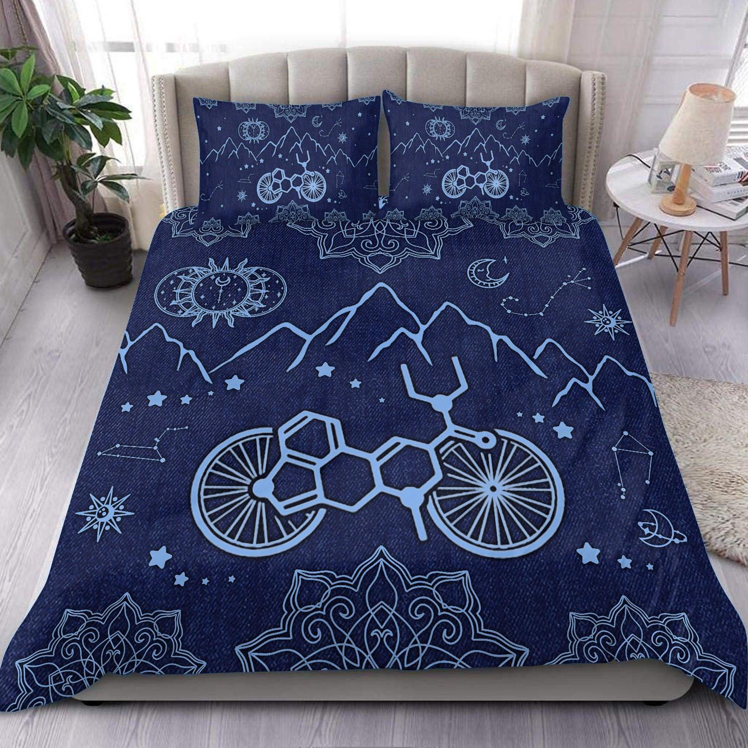 Bicycle Bedding Set Bike Cycling Mountain Mandala Pattern Duvet Covers