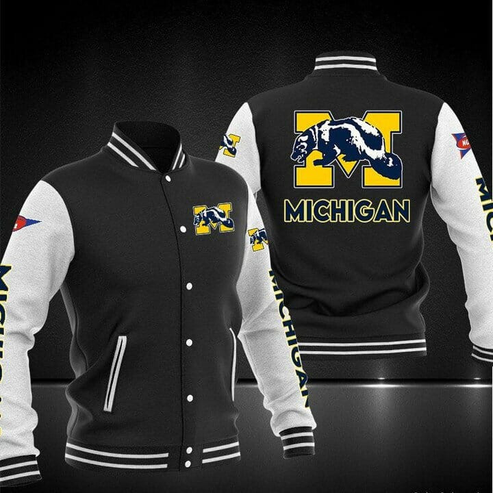 Michigan Wolverines Black Baseball Jacket