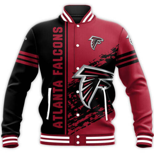 Atlanta Falcons Red Black Baseball Jacket