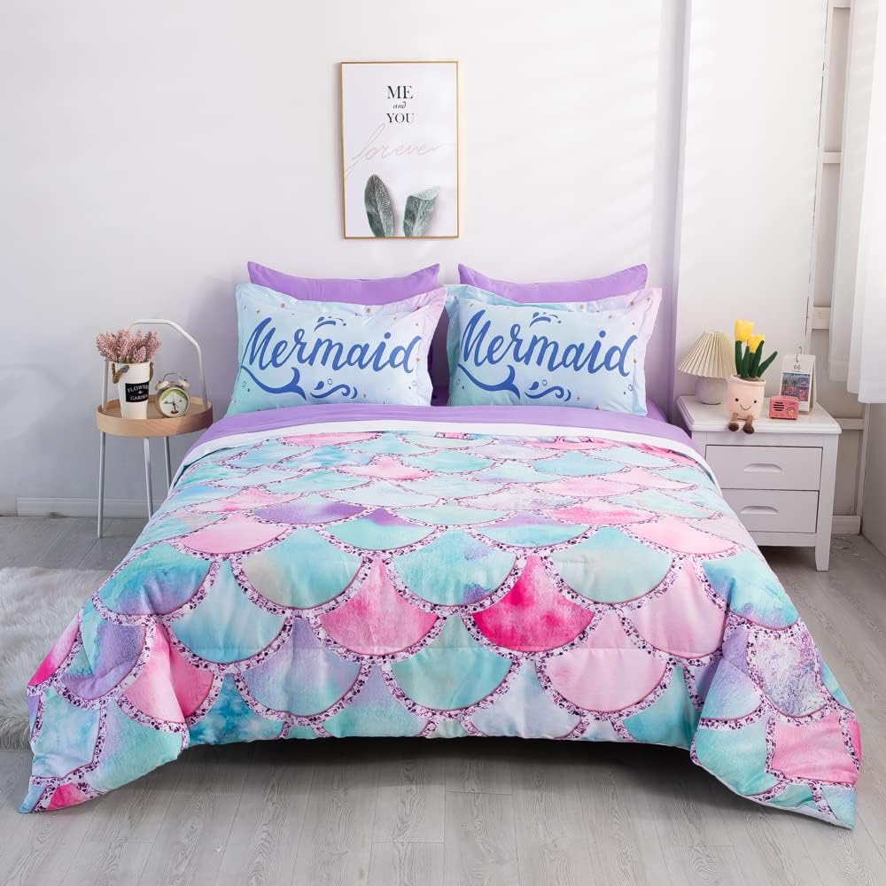 Mermaid Bedding Set Magical Mermaid Scale Pattern Duvet Covers