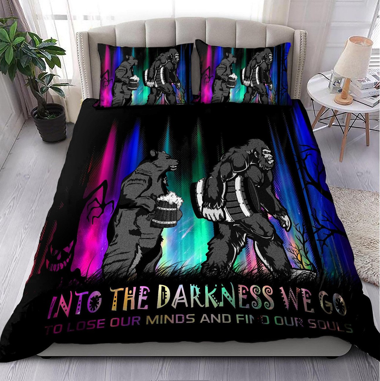 Bigfoot Bedding Set Into The Darkness We Go Bigfoot Duvet Covers