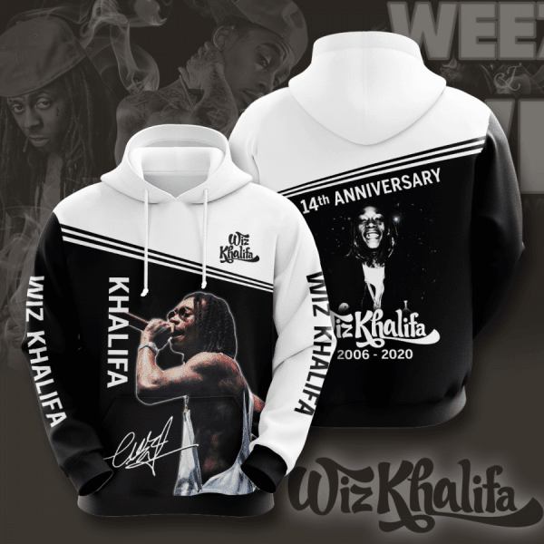 Wiz Khalifa 14th Anniversary 2006 2020 Signature Design Gift For Fan Custom 3d Hoodie All Over Printed Hoodie