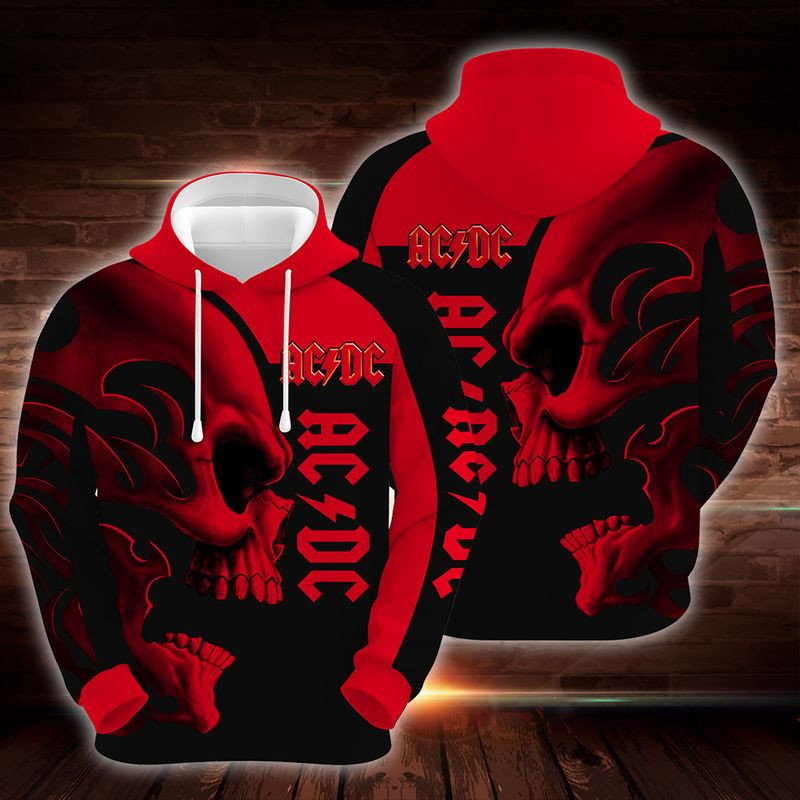 ACDC Hard Rock Skull 3D All Over Print Hoodie & Zip Hoodie