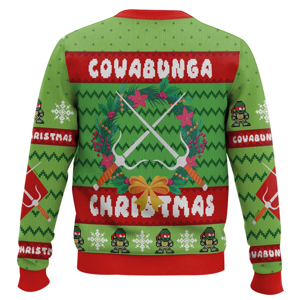 Cowabunga Raphael Christmas Teenage Mutant Ninja Turtles Ugly Christmas Sweater