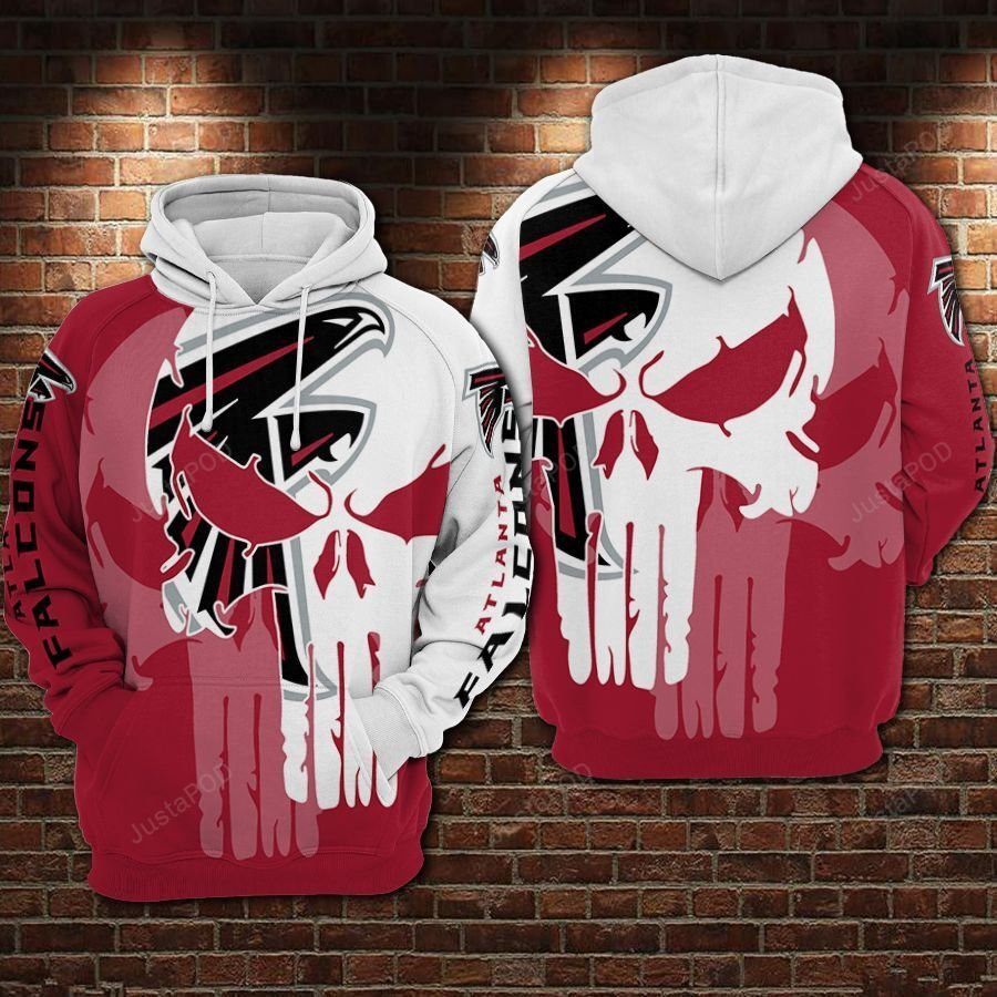 Atlanta Falcons Football Big Punisher Skull 3D All Over Print Hoodie & Zip Hoodie