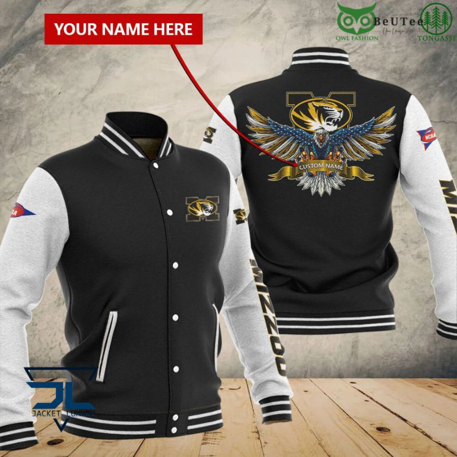 Missouri Tigers Custom Name Black Baseball Jacket
