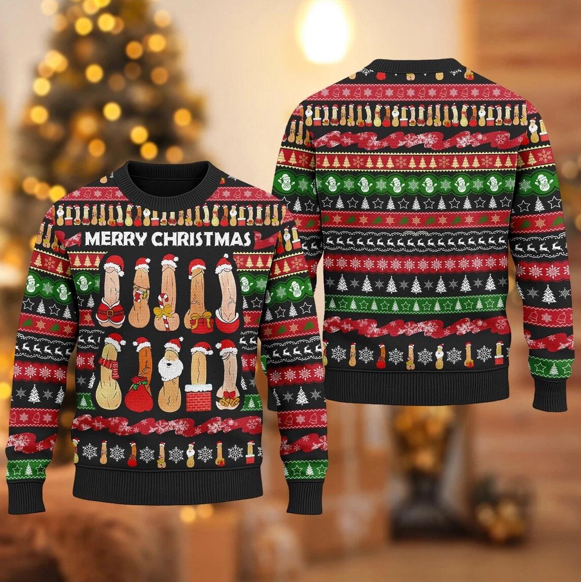 Merry Cockmas Ugly Christmas Sweater