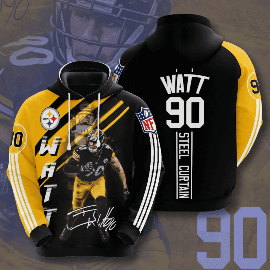 Pittsburgh Steelers T.J Watt 3D All Over Print Hoodie & Zip Hoodie