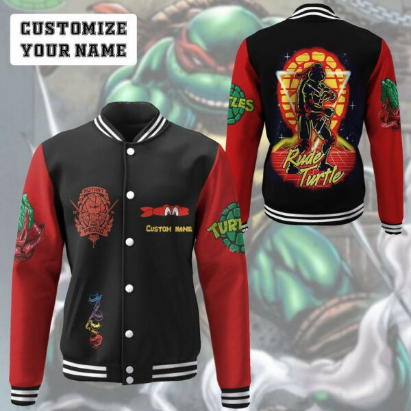 Gearhumans 3d Raphael Raph Tmnt Red Cosplay Custom Name Baseball Jacket 21, Gift Lover Baseball Jacket 284