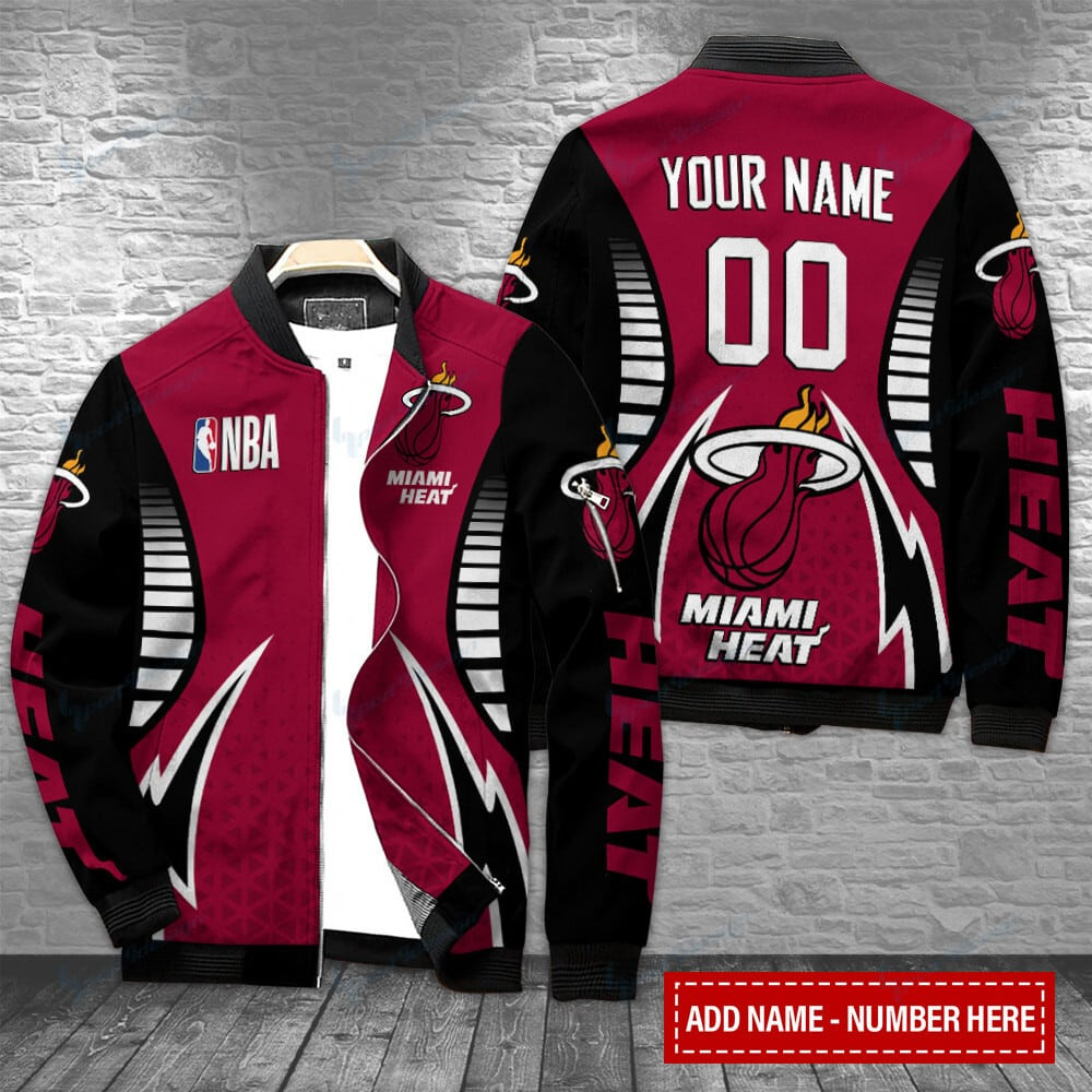 Miami Heat Personalized Bomber Jacket BG103