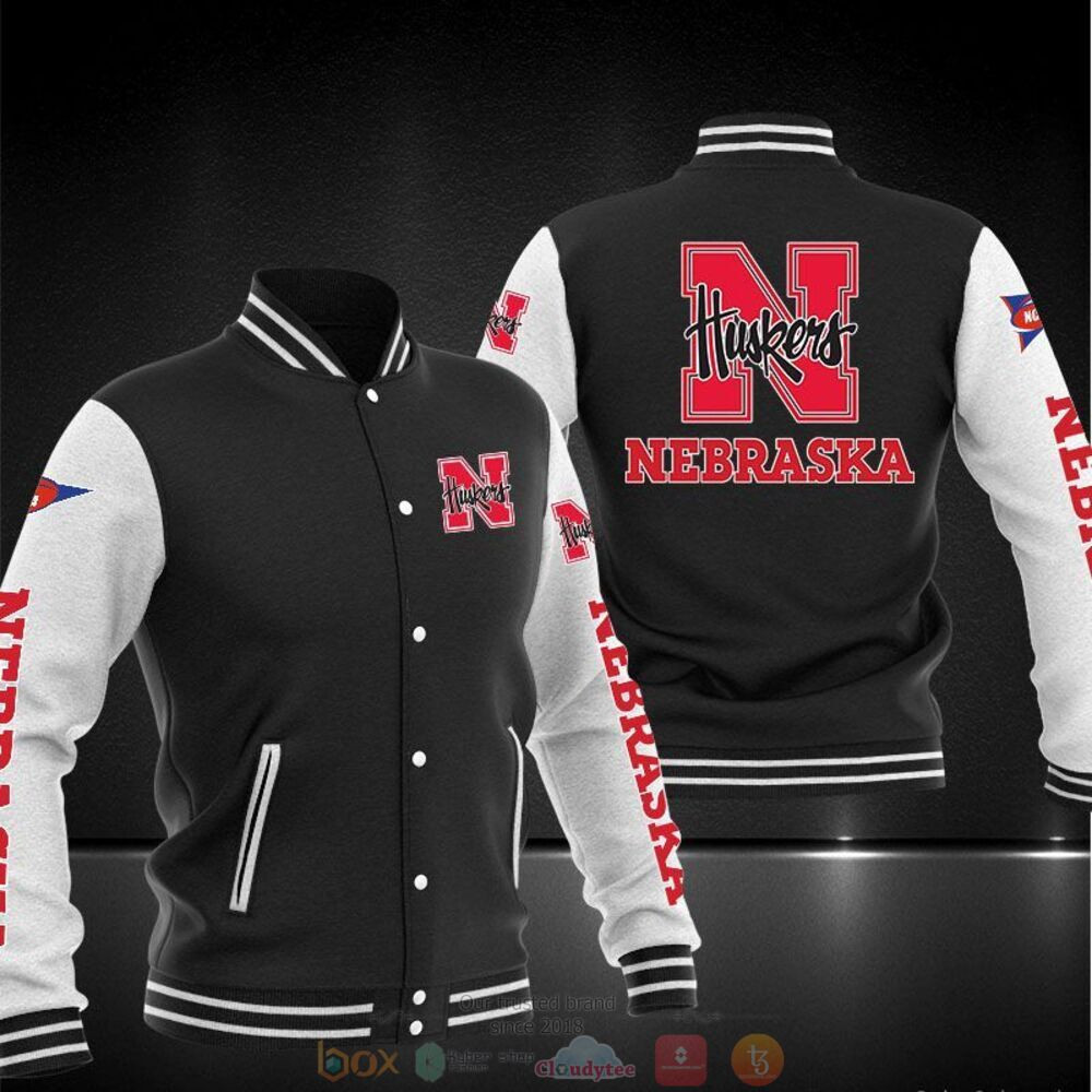 Nebraska Cornhuskers Black Baseball Jacket