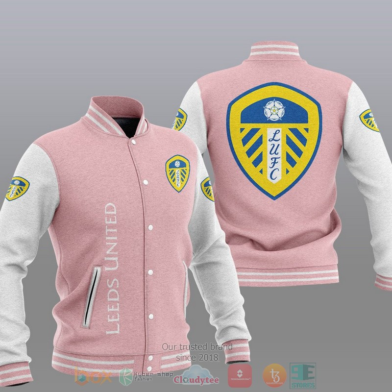 Leeds United Pink Baseball Jacket