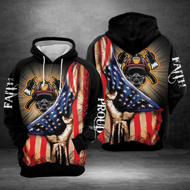 Firefighter Faith And Proud 3D All Over Print Hoodie & Zip Hoodie