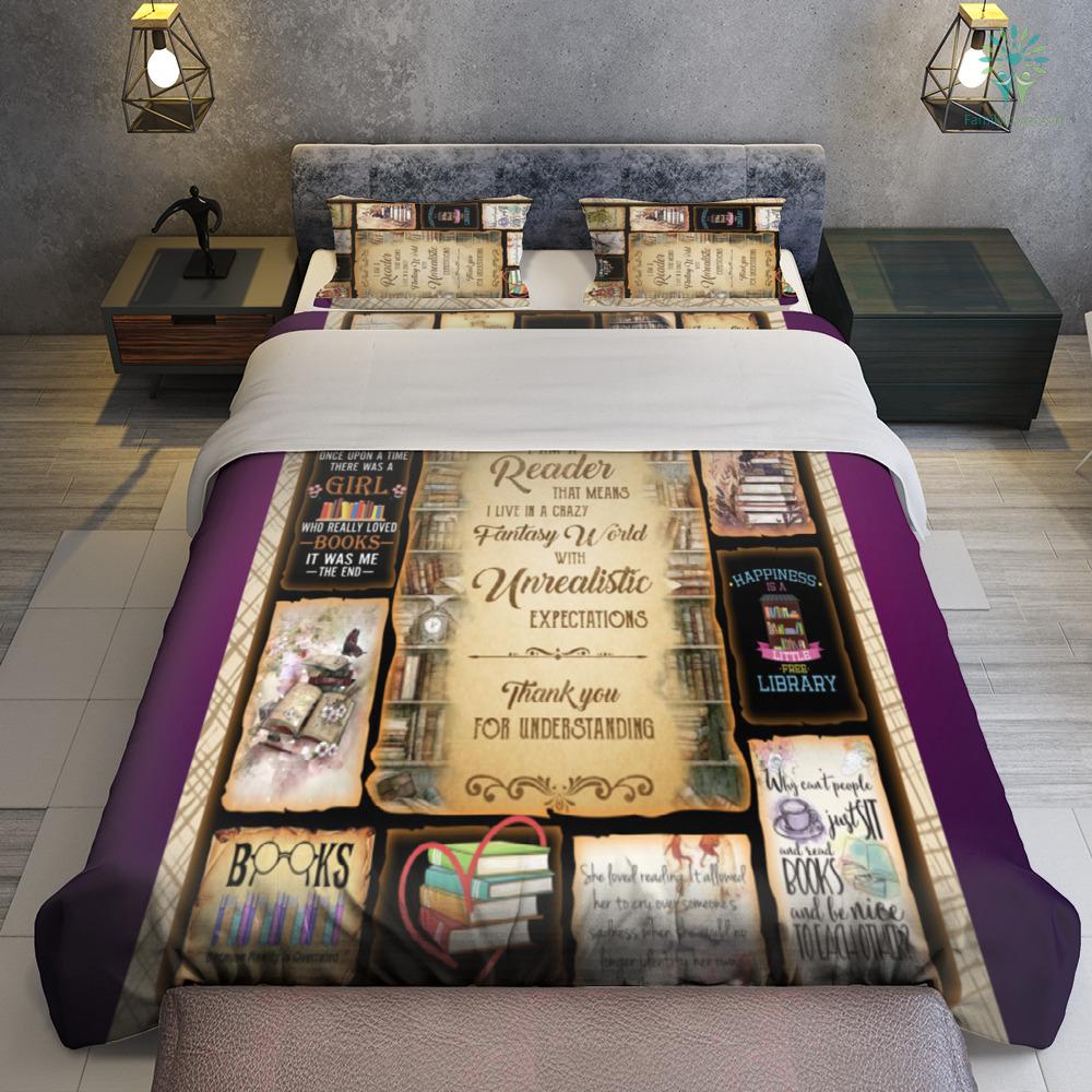 Book Bedding Set I Am A Reader Thank You For Understanding Duvet Covers Yellow