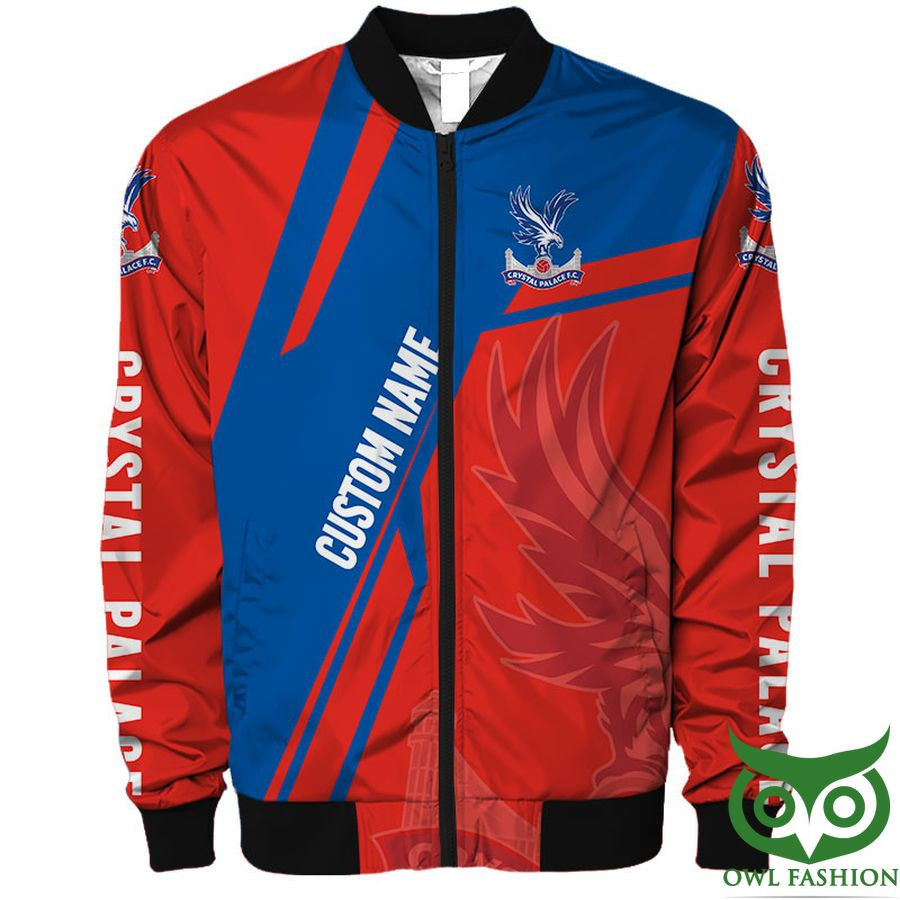 Crystal Palace FC Custom Name Red Blue Bomber Jacket