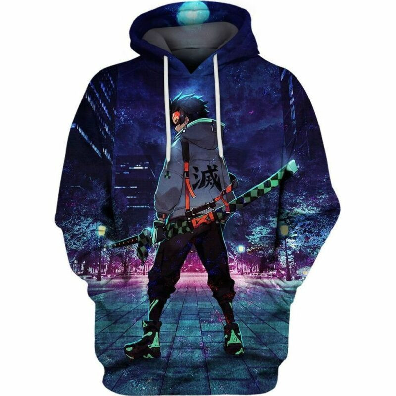Tanjiro Street Style Demon Slayer Over Print 3d Hoodie Zip Hoodie