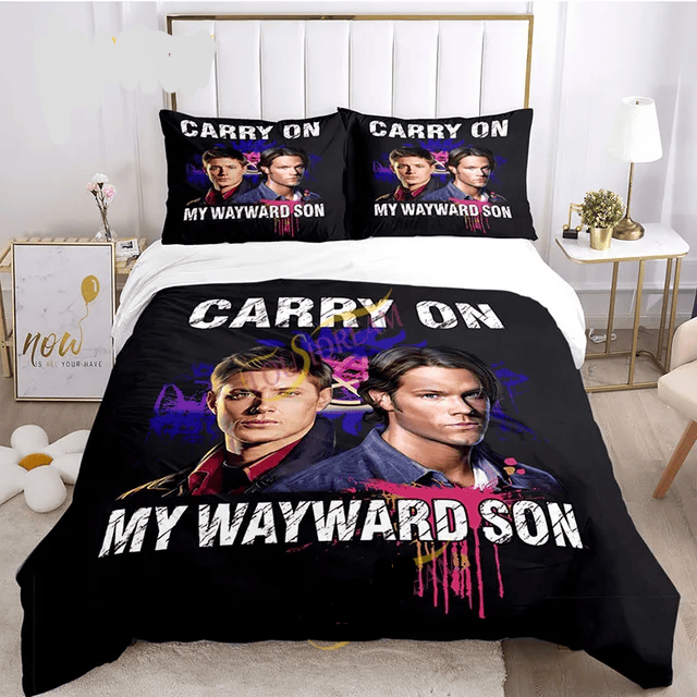Supernatural Bedding Set Carry On My Wayward Son Duvet Covers