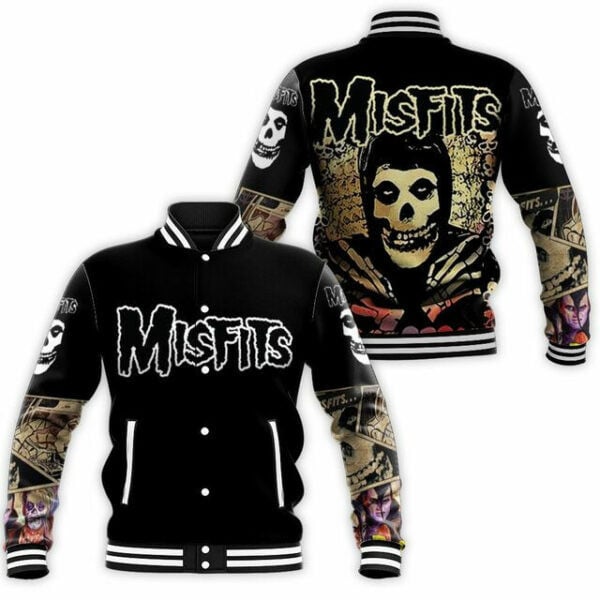 Misfits Punk Rock Band Skull Skeleton 6k732 Gift For Fan Baseball Jacket 492