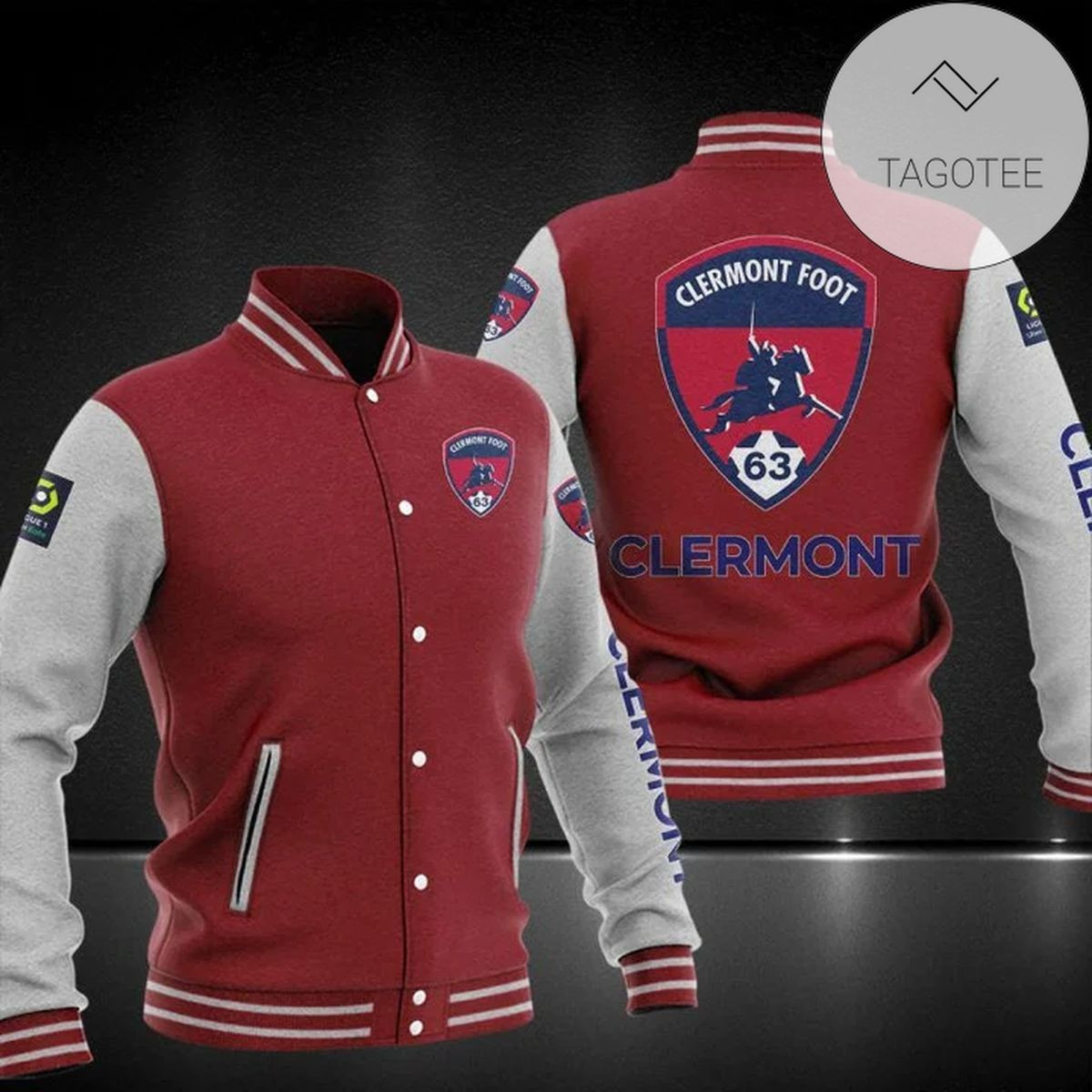 Clermont Foot 63 Maroon White Baseball Jacket