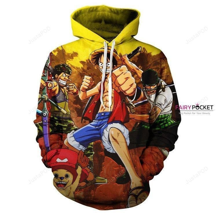 One Piece Monkey D. Luffy, Roronoa Zoro, Usopp Tony Tony Chopper 3D All Over Print Hoodie & Zip Hoodie