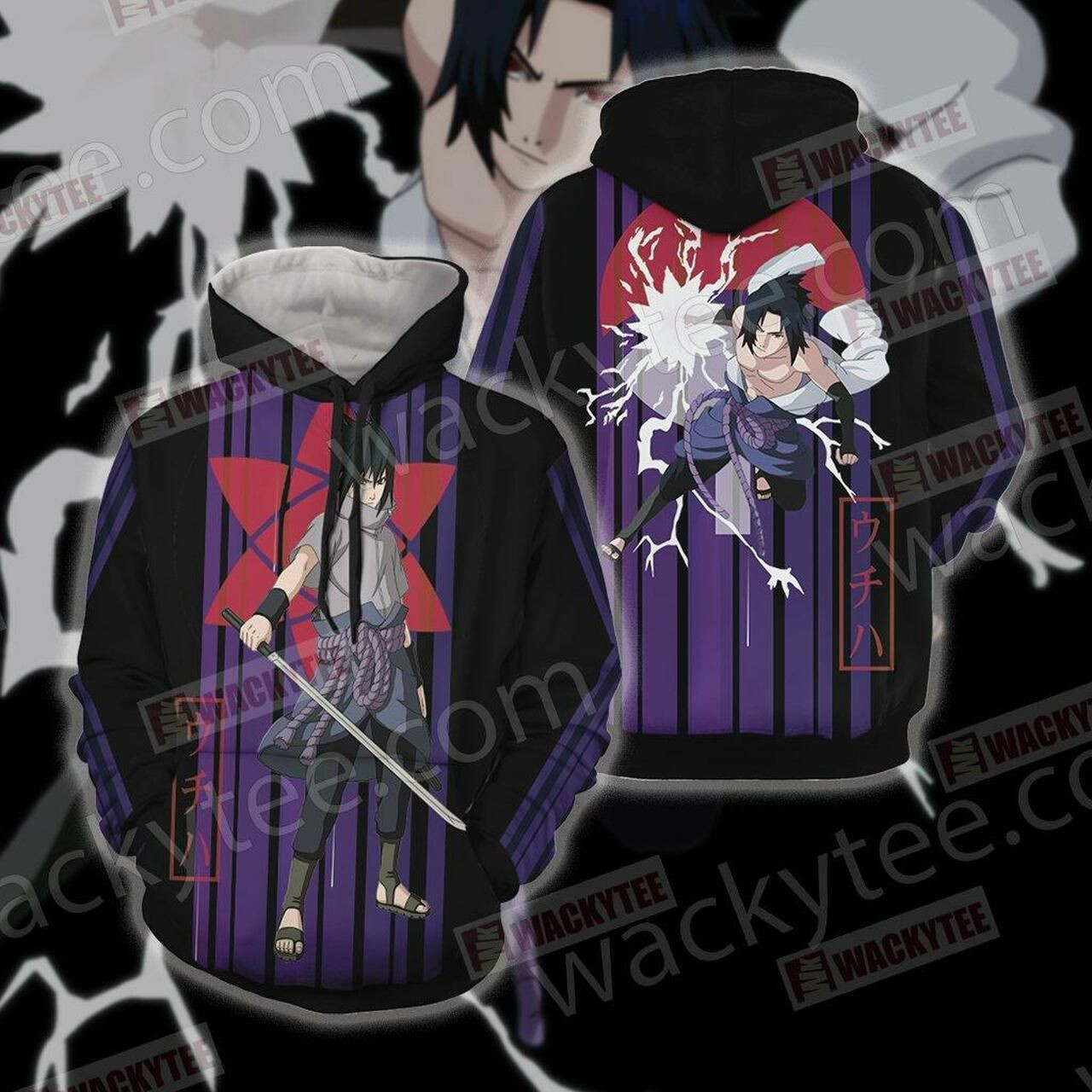 Naruto Uchiha Sasuke Unisex 3D All Over Print Hoodie & Zip Hoodie