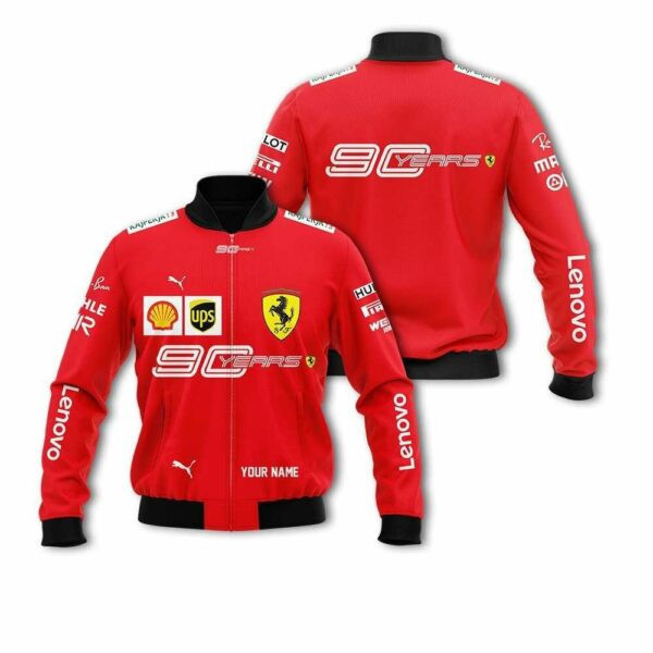 Personalized Scuderia Ferrari Racing 90 Years Lenovo Bomber Jacket 895 100