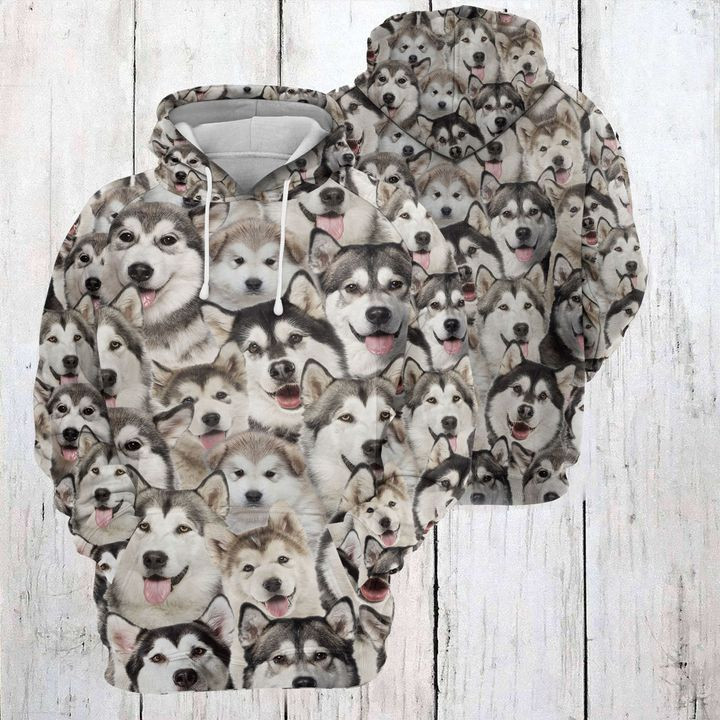 Alaskan Malamute Awesome 3D All Over Print Hoodie & Zip Hoodie