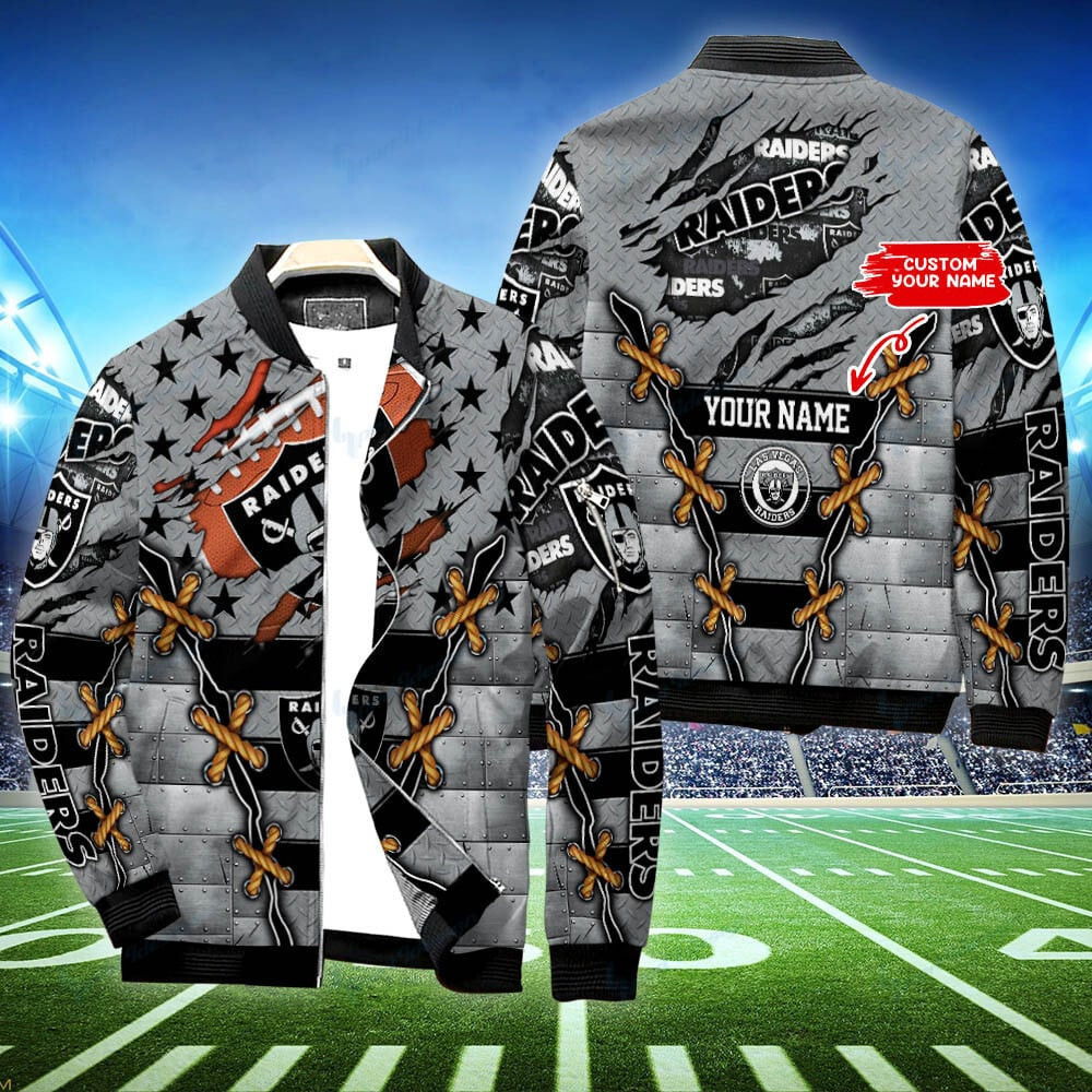 Las Vegas Raiders Personalized Bomber Jacket BG473