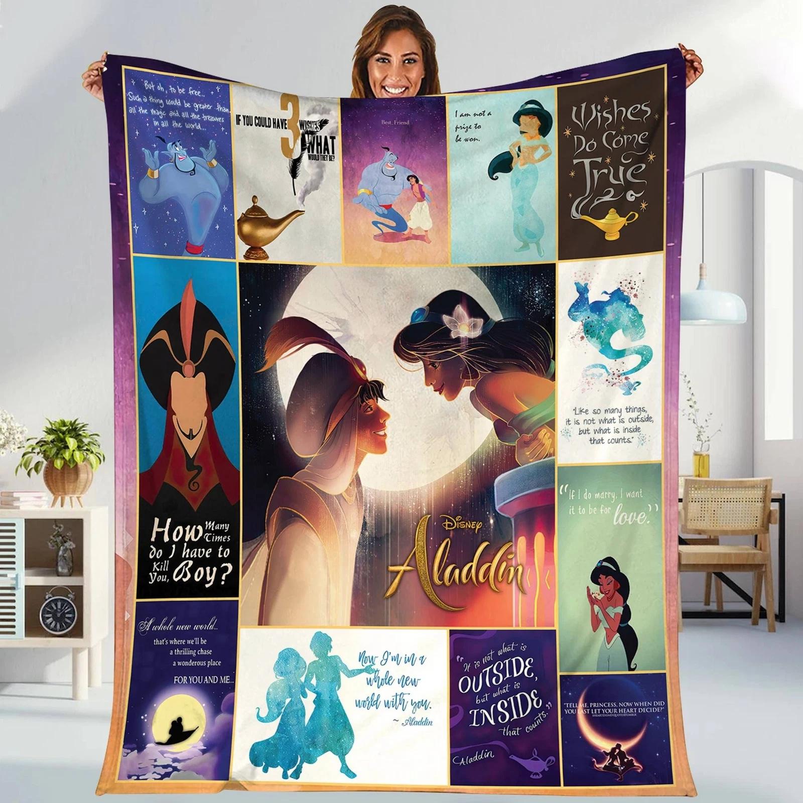 Aladdin And Princess Jasmine Blanket Aladdin Magic Blanket Genie Princess Fleece Sherpa Blanket