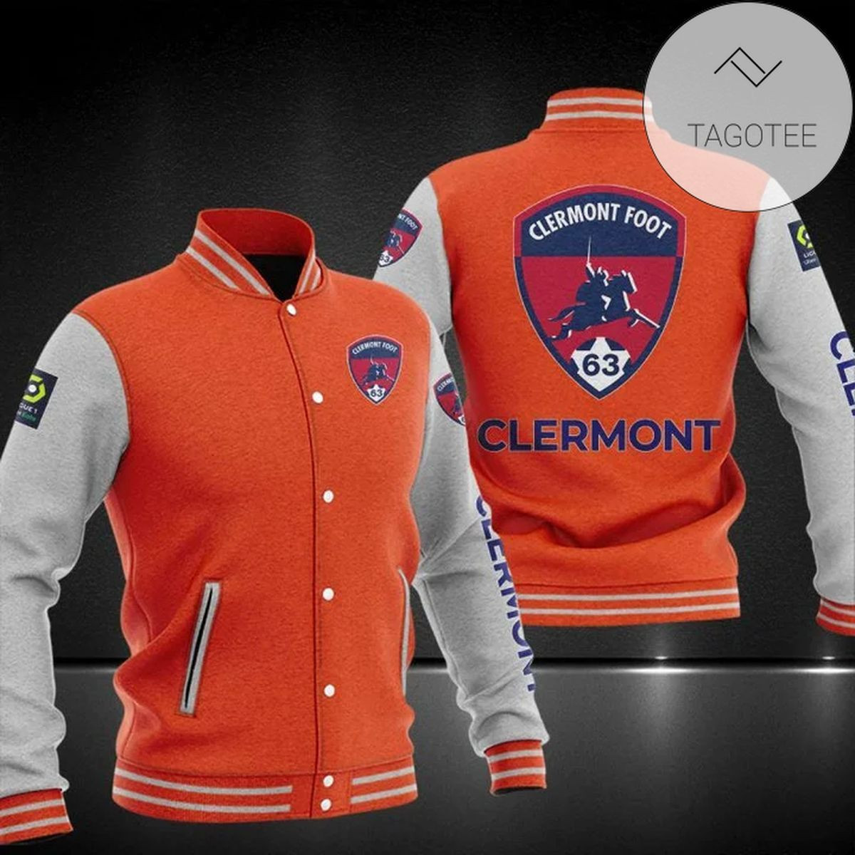 Clermont Foot 63 Orange White Baseball Jacket
