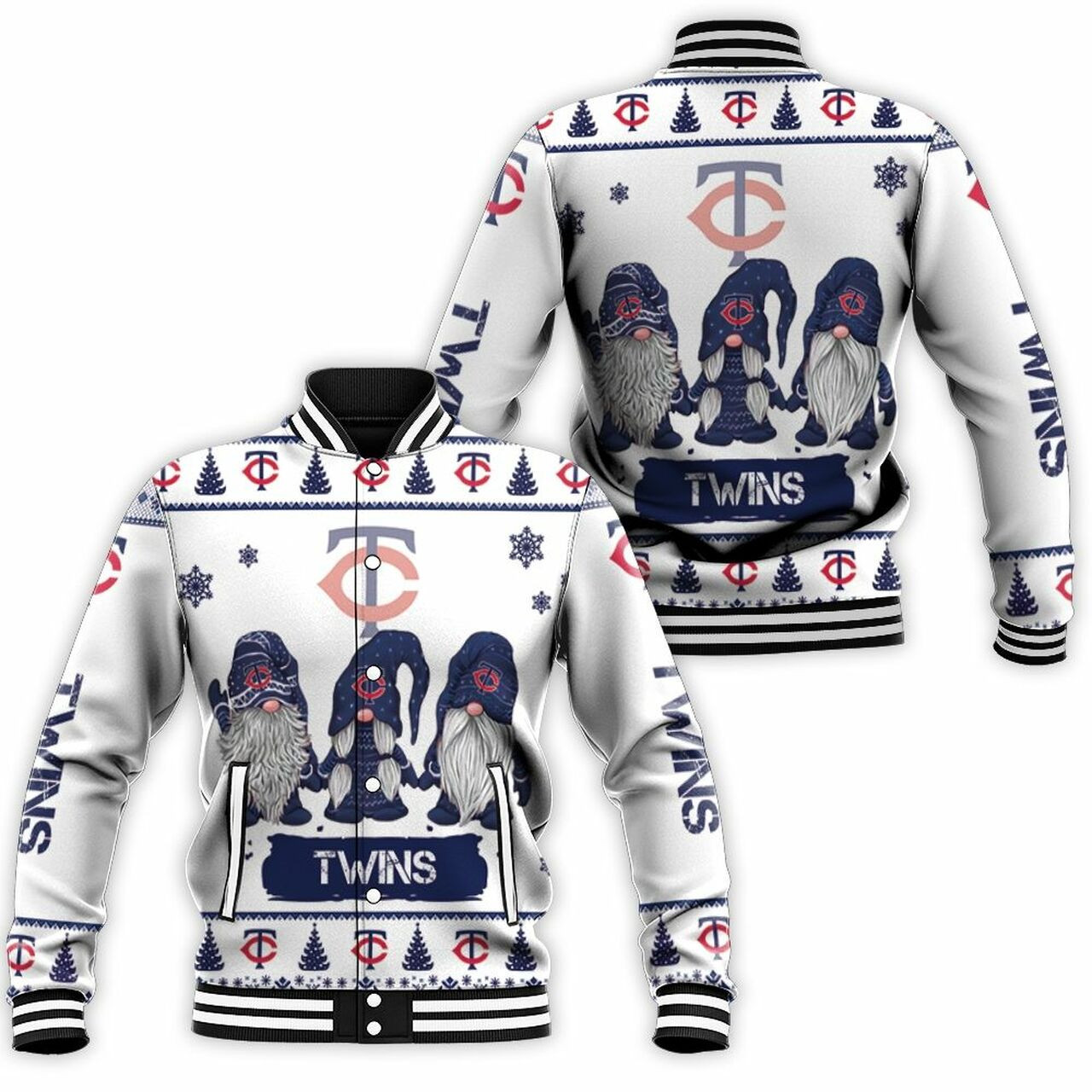 Minnesota Twins Christmas Gnomes Baseball Jacket