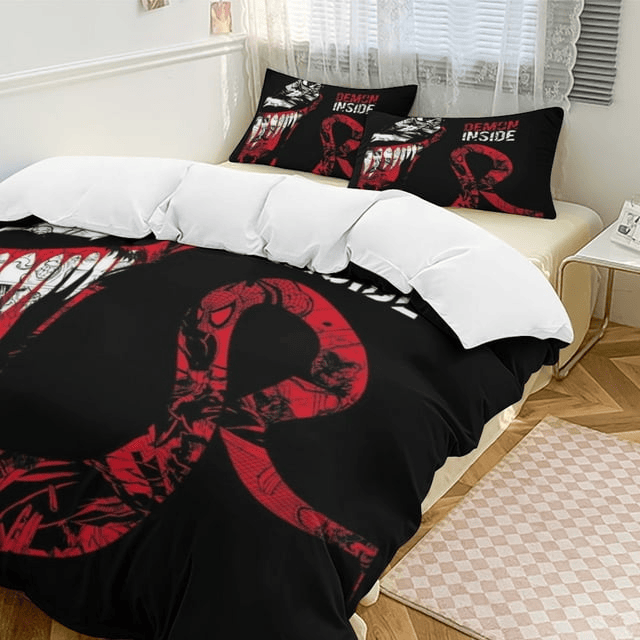 Venom Bedding Set MV Venom THe Demon Inside Duvet Covers Black