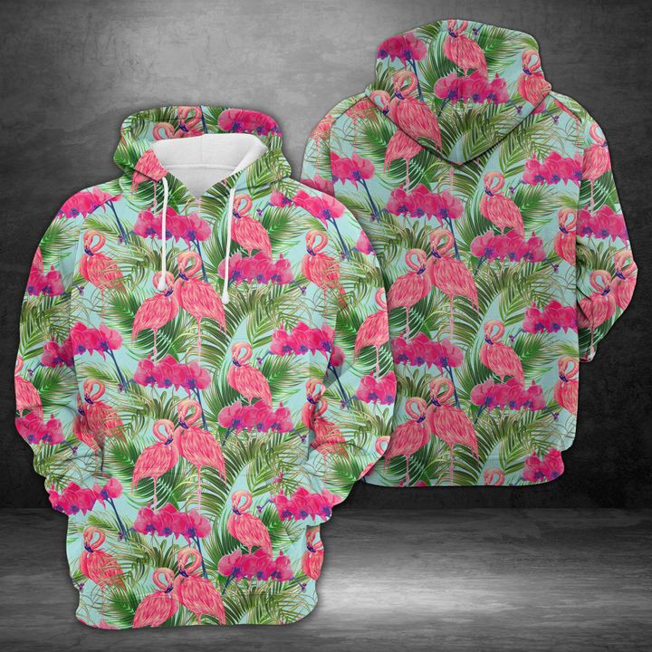 Tropical Pink Flamingos 3D All Over Print Hoodie & Zip Hoodie