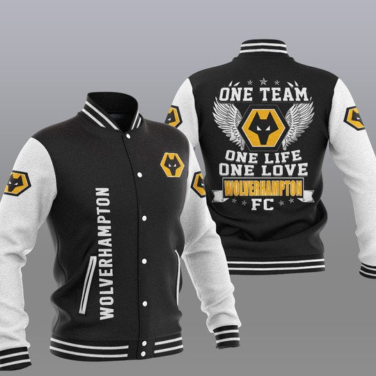 Wolverhampton Wanderers FC Black One Team Baseball Jacket