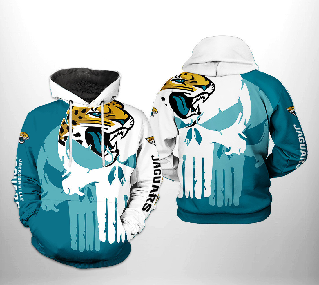 Jacksonville Jaguars Team Skull 3D All Over Print Hoodie & Zip Hoodie
