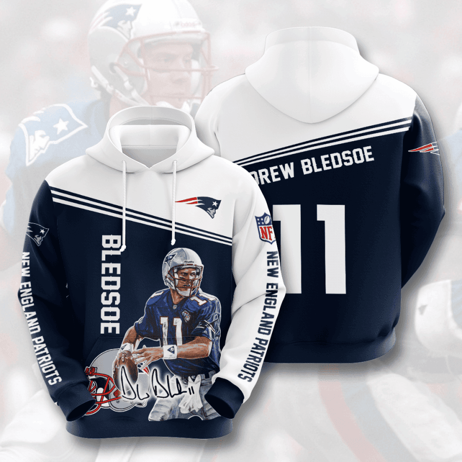 Drew Bledsoe New England Patriots 3D All Over Print Hoodie & Zip Hoodie