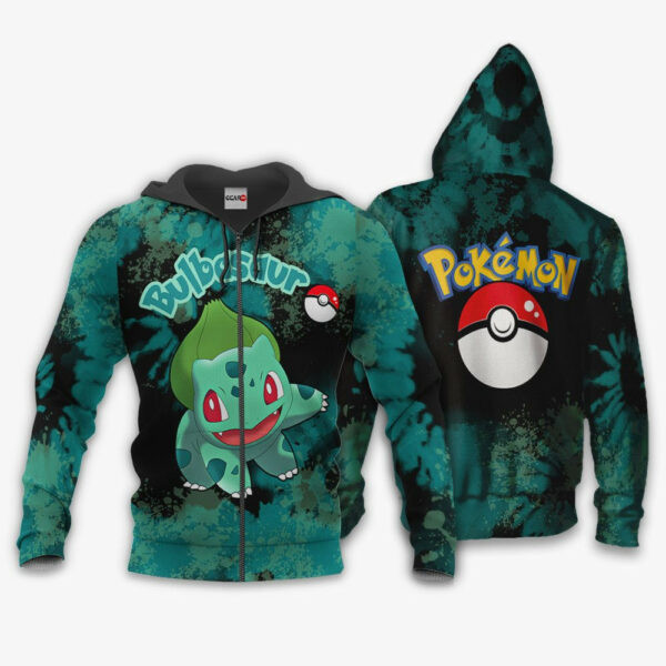Bulbasaur Anime Pokemon Tie Dye Style 1k728 Cartoon Graphic Outfits Aop 3d Hoodie, Zip Hoodie 1111