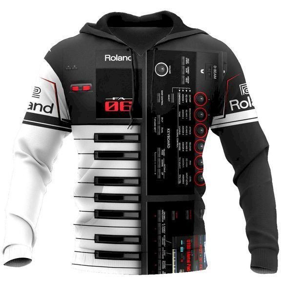 Roland Piano Music 3D All Over Print Hoodie & Zip Hoodie
